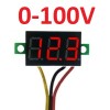 Вольтметр мини 0-100V три провода красный 24х10мм